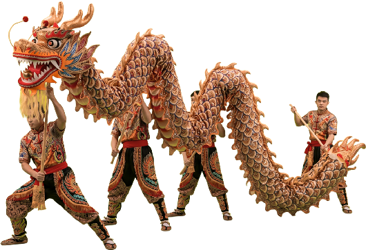 Un dragón chino para el baile tradicional la danza del dragón